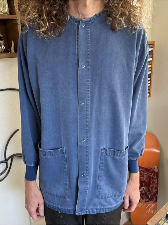 Vintage Other - 💀 SOLD 💀 Vintage 80s 90s Faded Denim Chore Coat ~ Size Medium